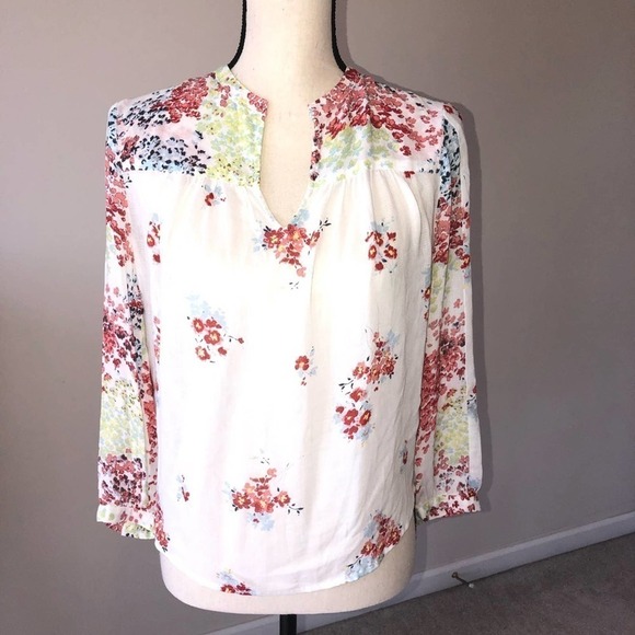 Lucky Brand Floral Top SZ XS Boho Vibes - Picture 1 of 6